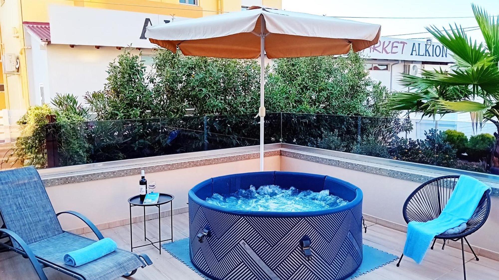 Luxury Villa Eva-Mari With Jacuzzi, 50M From The Beach Stalós Exteriör bild